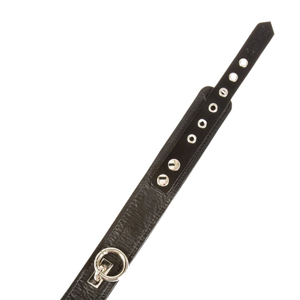 Gargantilla Minimalista de Cuero PU Negro con Forma de Corona, Cadena de Eslabones, Anillo Plateado y Tachuelas, Accesorio de Moda Unisex para Fiestas - Product Image 4