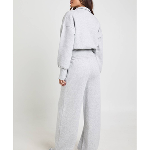 Conjunto Deportivo Personalizado de 2 Piezas para Mujer, Ropa de Yoga para Actividades al Aire Libre, Top Corto con Media Cremallera y Puños Elásticos, Pantalones Jogger Bordados - Product Image 6