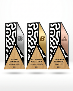 Elegant Acrylic Wood Customized <b>Engraving</b> Durable & Recyclable Achievement <b>Trophy</b> Award for Excellence Outstanding Performance - Product Image 6