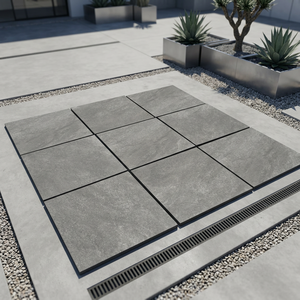 Robust Hammer Stone Nero R11, Baldosas de Porcelana Modernas para Piscinas, 20 mm de Grosor, Baldosas de Exterior Resistentes, Losas para Pavimentación - Product Image 3