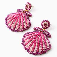Boucles d'oreilles pendantes faites à la main en forme de coquillage, style bohème pour femme, imitation perle, bijoux fantaisie pour soirée, accessoires de mode