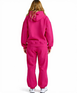 Conjunto Deportivo Oversize de 2 Piezas para Mujer, Sudadera con Capucha y Cordón Ajustable, Bolsillo Frontal, Pantalones Deportivos con Puños Elásticos, Felpa de Algodón, Estilo Urbano 2026 - Product Image 4