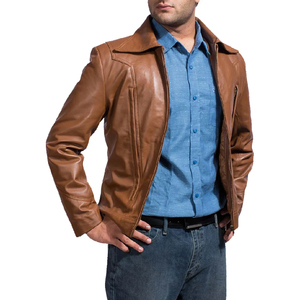 New Arrival Men's Genuine <b>Leather</b> <b>Winter</b> <b>Jacket</b> Thick Fur Waterproof Eco-Friendly Windproof Warm Coat Knitted Pocket - Product Image 3