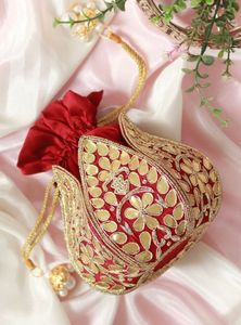 กระเป๋าปักลายประดับลูกปัดแบบมีเชือกผูกสำหรับงานแต่งงาน กระเป๋าถือสำหรับงานเลี้ยงตอนเย็น กระเป๋าเจ้าสาว กระเป๋าใส่เครื่องประดับและเครื่องสำอาง - Product Image 6