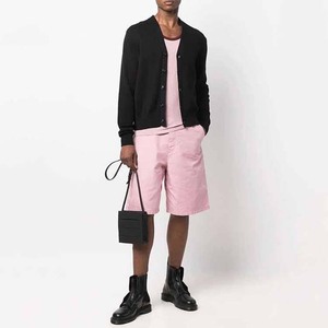 Débardeur tricoté rose uni à col rond pour homme, décontracté et sans manches - Product Image 5