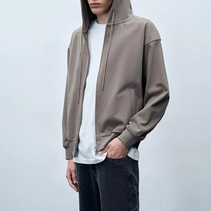 Custom Made French Terry Men's Zipper <b>Hoodie</b> Heavy Weight Pullover Sweatshirts Cotton <b>Lounge</b> Wear Men <b>Oversize</b> Zip up Hoodies - Product Image 5