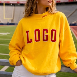 Sweat-shirt tendance personnalisé pour femme grande taille en coton, col montant, avec logo brodé vintage, style sport décontracté - Product Image 6