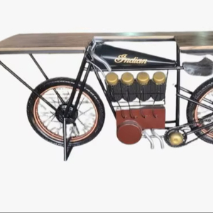 Juego de Bar de Metal Estilo Motocicleta Clásica, Muebles Comerciales Hechos a Mano para Hoteles - Product Image 1