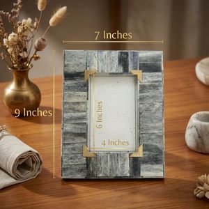 Grey and <b>Gold</b> <b>Frame</b> With Easel Back Stand Picture Display for Table Top, Shelf, Mantle, Gifting & Home Decor - Product Image 2