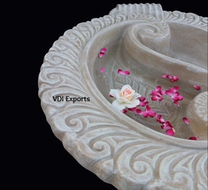 VDI Exports – Bol Urli en résine sculpté à la main, motif floral flottant, pour centre de table de mariage, décoration événementielle intérieure/extérieure - Product Image 2