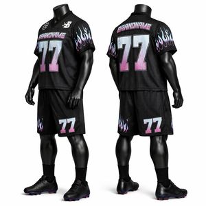 Ensemble de maillot et short de football américain de qualité supérieure, uniforme sportif respirant, vêtements d'équipe personnalisés pour les entraînements et les matchs - Product Image 4