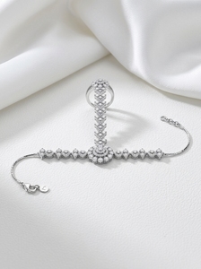Pulsera de tenis de acero inoxidable chapada en oro rosa con diamantes, engaste de bisel en forma de corona, joyería vintage unisex para boda, certificada por IGI - Product Image 5