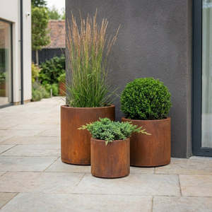 Golden Metal Planters Set With Leafy Green <b>Plant</b> In One Bowl Style Decorative Containers For Indoor Outdoor Use - Product Image 5