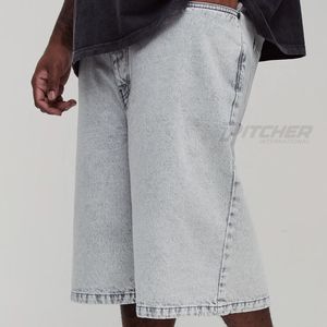 Shorts en jean surdimensionnés en coton pour homme – Style urbain décontracté et droit pour l'été - Product Image 5