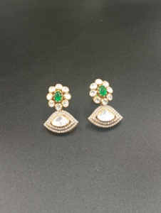 Amaira Jewels Luxury 22k Gold Plated <b>Silver</b> <b>Stud</b> Earrings Green Crystal Flower Design Women Party Gift Jewelry Star Shape - Product Image 1