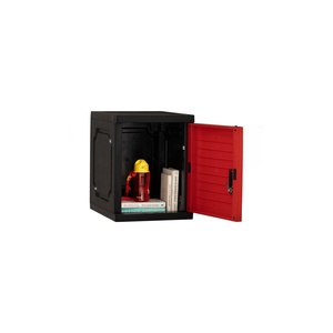 Armoire de rangement cubique moderne en PVC rouge et noir avec serrure, organisateur pour la maison et le bureau - Product Image 3