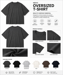 Camiseta Casual para Hombre, 100% Algodón, Cuello Redondo, Manga Corta, Corte Regular, Color Sólido, Tejido de Punto Jersey, Tinte Liso - Product Image 3