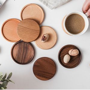 Posavasos de Madera Hechos a Mano de Primera Calidad, Juego de Posavasos de Madera Maciza Natural para Cocina, Hotel, Cafetería, Decoración de Comedor - Product Image 1