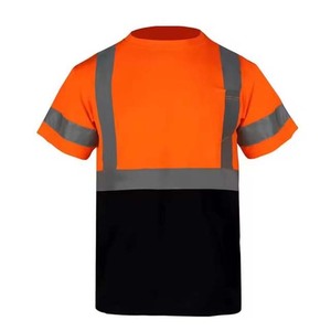 เสื้อสีเหลืองสะท้อนแสงพร้อมแถบสะท้อนแสงสีดำสำหรับชุดทำงาน - Product Image 2