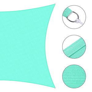 Tenda Parasole Rettangolare 16 x 12 in Tela Perlata Aqua - Eleganti Tende e Reti Ombreggianti per Esterni - Product Image 4