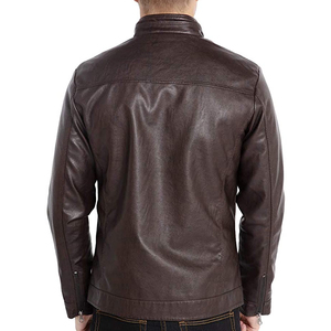 High Quality <b>Men's</b> Sporty Casual Genuine <b>Leather</b> Winter Outerwear Stand Collar <b>Jacket</b>-Hot Selling Wholesale <b>jacket</b> for <b>men</b> - Product Image 4