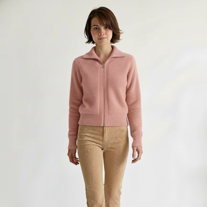 Suéter Cárdigan de Invierno Personalizable OEM ODM para Mujer, Suéter de Moda, Jacquard Afelpado, Mangas Largas, Tejido Cálido, Informal, Cuello en V, Nailon - Product Image 1