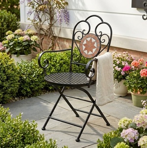 Ensemble de jardin 4 places en fer forgé au design européen traditionnel, revêtement poudré, écologique, résistant aux intempéries, KHP - Product Image 2
