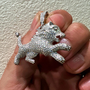 Pendentif Lion Rasta Hip-hop en Argent Sterling 925 Massif Plaqué Or avec Moissanite Sertie pour Homme – Idéal pour les Fêtes et Événements Spéciaux - Product Image 4