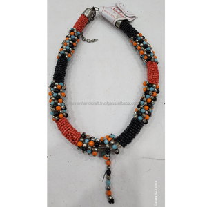 Collar de Cuentas Redondas de Resina, Elegante Collar Hecho a Mano con Cuentas Redondas de Resina y Cierre de Rosca, Joyería Artificial para Disfraces - Product Image 4