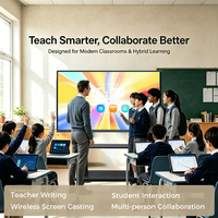 Tableaux interactifs intelligents pour l'enseignement scolaire, panneaux plats interactifs 4K, écran tactile numérique pour l'école avec puce V100 économique