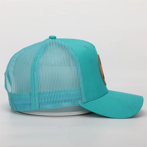 Gorras Trucker Snapback de Malla de Algodón Estilo Vintage con Logotipo de Parche de Cuero de Alta Calidad para Hombre, Personalizadas OEM al por Mayor - Product Image 4