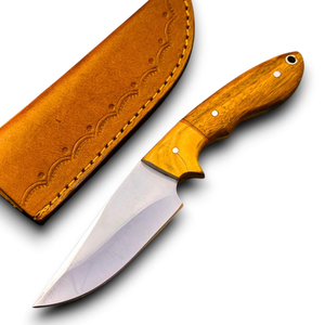 Cuchillo de Caza y Camping UA Supplies de 8 Pulgadas, Hoja Fija de Acero Inoxidable Hecha a Mano, Punta Caída, Mango Ergonómico de Madera de Palisandro - Product Image 1