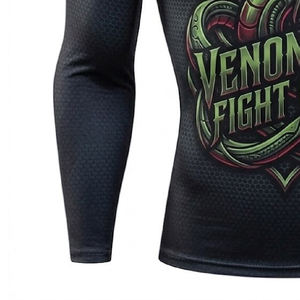 Camiseta deportiva de compresión de cintura alta para hombre, de secado rápido, elástica, de manga corta, con estampado para culturismo. - Product Image 5