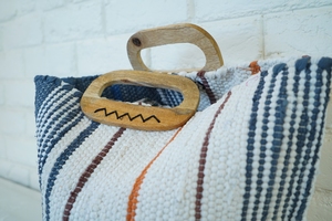 Bolso Bandolera Bohemio de Algodón Trenzado 2026 para Mujer con Asa de Madera, Bolso de Viaje y Playa, Diseño Sólido Personalizado - Product Image 4