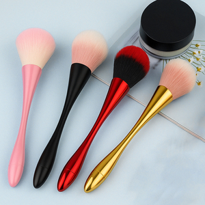 Brocha de Maquillaje Grande Tipo Abanico, con Cerdas Suaves de Fibra Sintética, Mango en Forma de Reloj de Arena, para Polvo Facial, Rubor e Iluminador - Product Image 4
