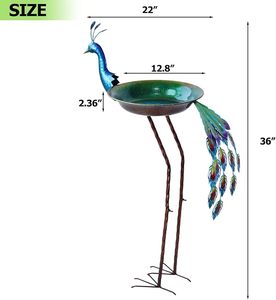 Baño para pájaros de hierro funcional para exteriores con etiquetado privado, para jardín y decoración, con fines de suministro de agua potable para aves. - Product Image 2