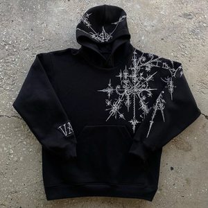 Sudadera con Capucha Black Angel para Hombre y Mujer, Estilo Casual, Oversize, Streetwear, de Algodón/Poliéster para Invierno - Product Image 2