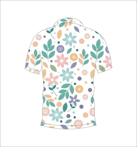 เสื้อโปโลผู้ชายลายดอกพาสเทล พิมพ์ลายทั้งตัว แขนสั้น สไตล์ลำลอง สำหรับเล่นกอล์ฟ - Product Image 2