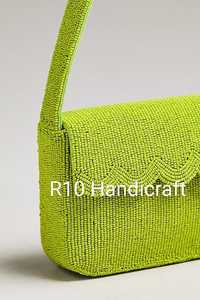 Bolso de Hombro Personalizado Hecho a Mano con Cuentas de Colores Abstractas, Bolso de Fiesta para Mujer con Cuentas de Vidrio, Patrón Geométrico, a la Moda - Product Image 5