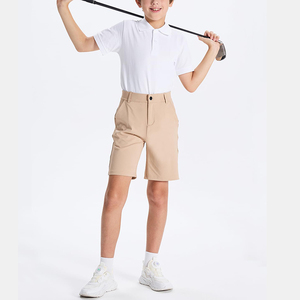 Boys Khaki School Uniform <b>Shorts</b> With Pockets Flat Front Stretch Kids Dress <b>Chino</b> <b>Short</b> Pants - Product Image 3