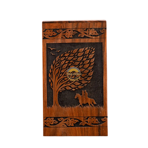 AYAANS Rosewood wooden Hand Carved Wooden Hot Selling cremation Urn Box for Adult Ashes Wholesale Cremation Urns (6X6X11)IN - Product Image 1