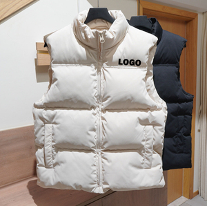 Classic Winter Waterproof Puffer Vest for Men Women 2026 Trendy Casual Style 3D Embroidery Custom Logo Designer <b>Waistcoat</b> Jacket - Product Image 1