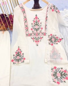Conjunto de Salwar Kameez de Estilo Tradicional Pakistaní para Mujer, con Bordado Elaborado, Tela Georgette, Corte Ajustado, Precio al por Mayor, Étnico - Product Image 3