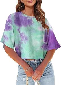 Camisetas de Manga Corta para Mujer, OEM, Ecológicas, Transpirables, de Secado Rápido, Cuello Redondo, Estilo Informal, 100% Algodón, para Verano - Product Image 4