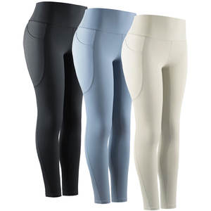 Pantalons de sport hautement élastiques, 260 GSM, polyester épais, spandex, 85% polyester, 15% élasthanne, couture surjetée résistante, vêtements de fitness durables - Product Image 4