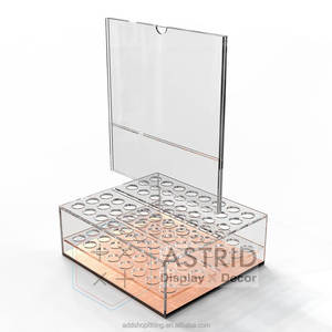 Custom Logo Luxury Eco-Friendly Transparent/Rose Gold Acrylic Paintbrush Display Holder Size Holes for Retail Shops-Water - Product Image 3