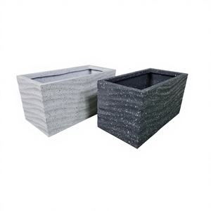 Jardinière KNT moderne en fibre de verre légère et durable pour intérieur/extérieur, finition sculptée à la main, motif circulaire, idéale pour centre commercial - Product Image 5