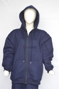 Sweat-shirt à capuche en molleton 100 % coton respirant bleu marine pour femme, pull à manches longues, vêtement d'hiver, sportswear personnalisé - Product Image 3