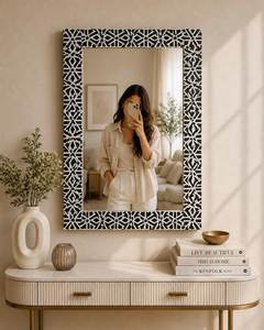 High Quality Direct Factory Sale Bone Inlay <b>Mirror</b> Frame Living Decorative Wall <b>Mirror</b> <b>Bathroom</b> <b>Mirror</b> - Product Image 2