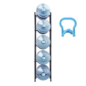 Portabottiglie d'acqua a 5 livelli per impieghi gravosi, a fila singola, per bottiglie da 5 galloni, scaffale in metallo per garage con 5 bottiglie - Product Image 3